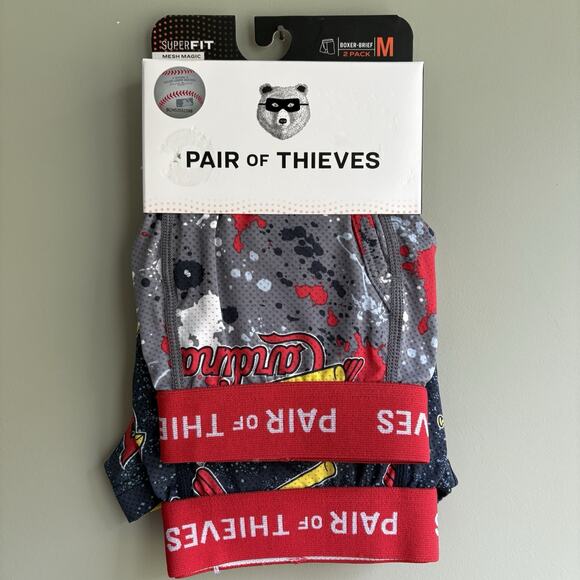 Pair of Thieves Size Medium St. Louis Cardinals SuperFit Mesh Boxer Brief 2 Pack - Picture 1 of 5